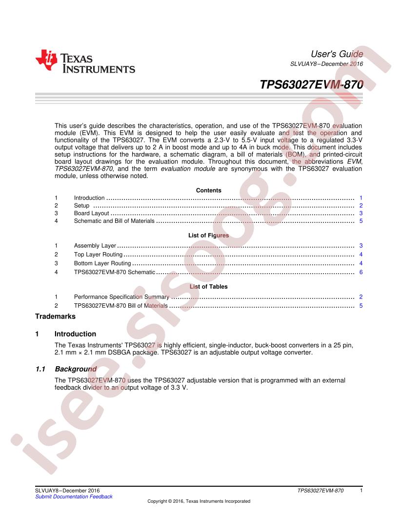 TPS63027EVM-870 User Guide