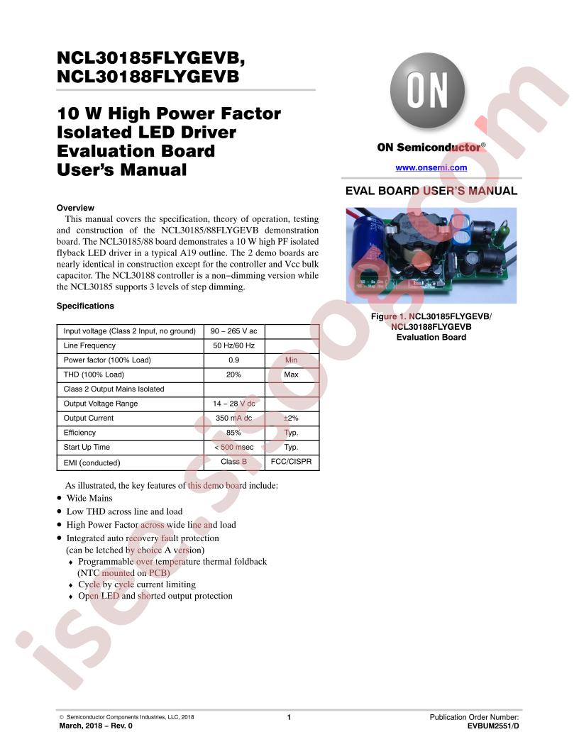 NCL30185FLYGEVB, NCL30188FLYGEVB Manual