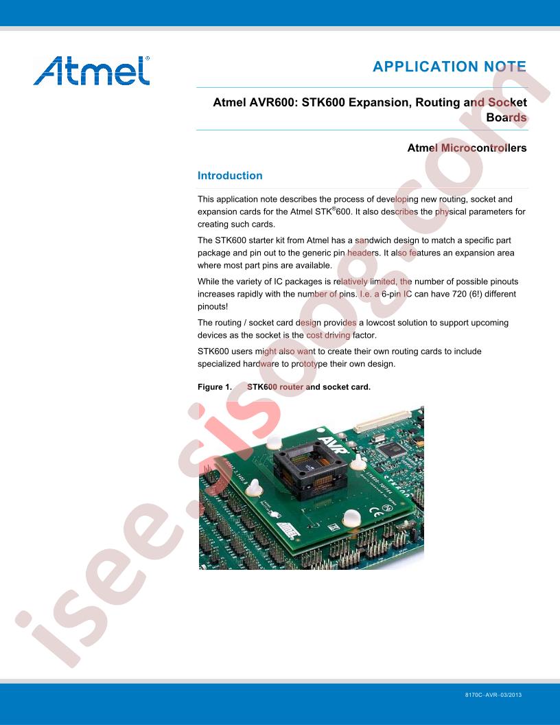 STK600 Expansion, Routing & Socket Brds (AN)