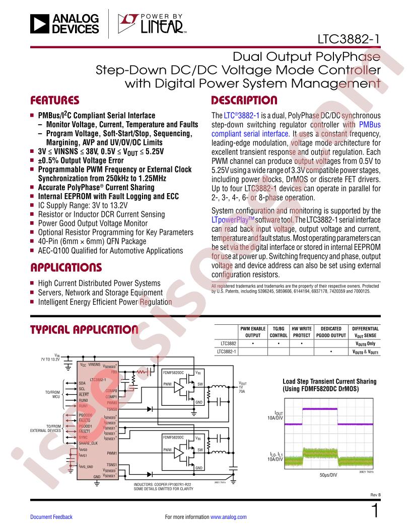 LTC3882-1 Datasheet