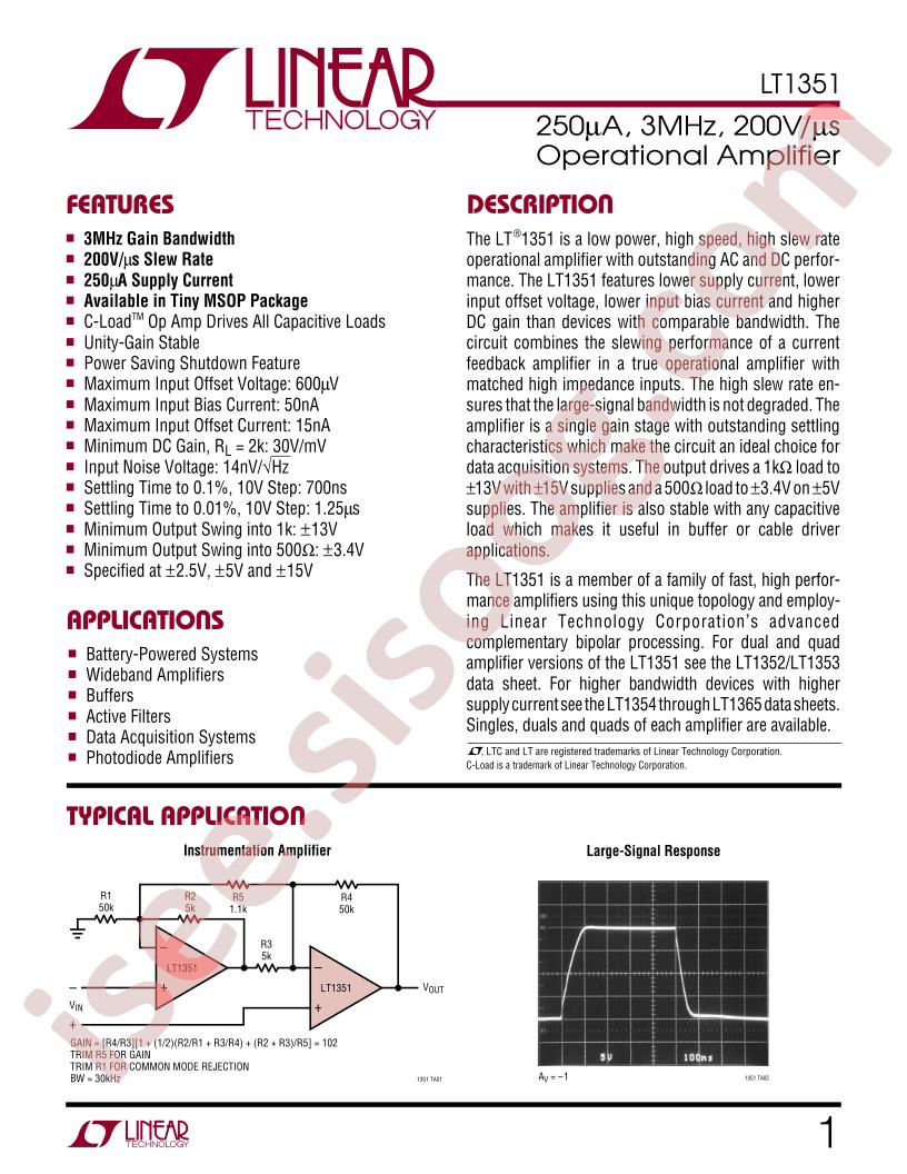 LT1351 Datasheet