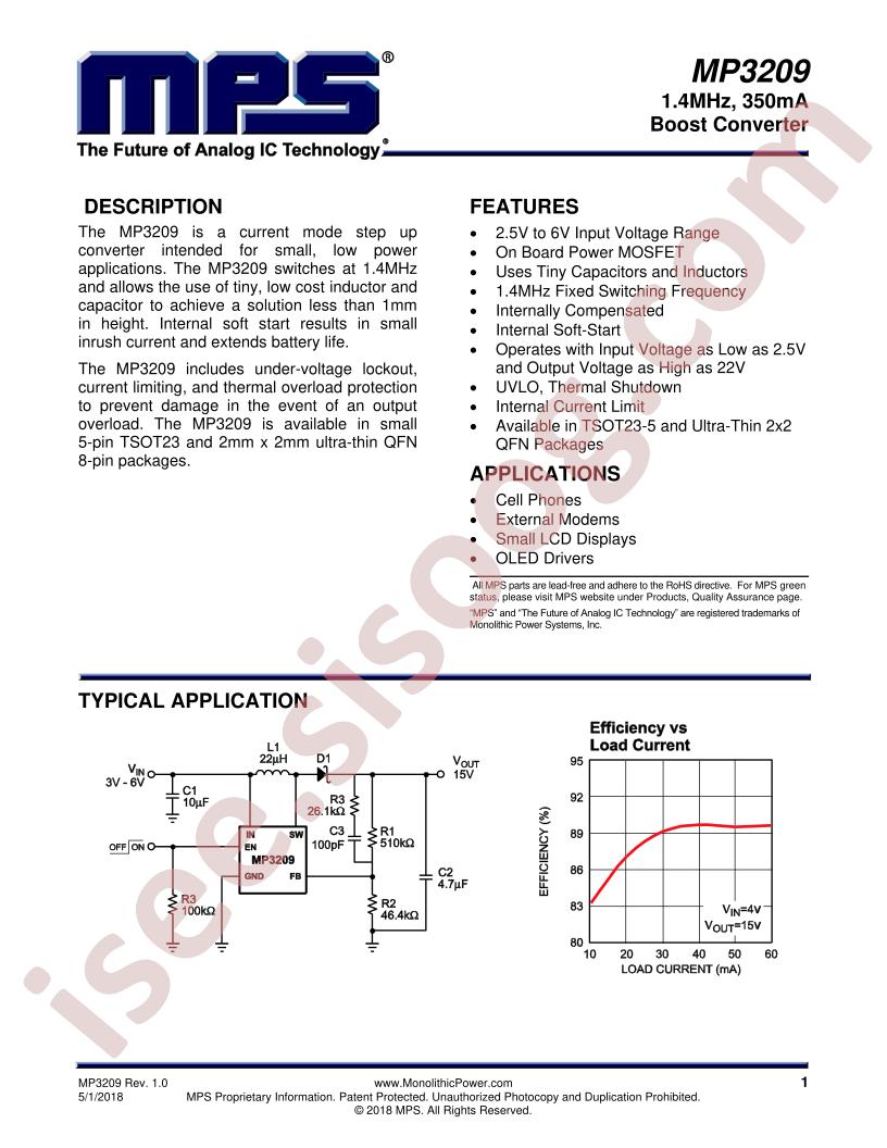 MP3209 Datasheet