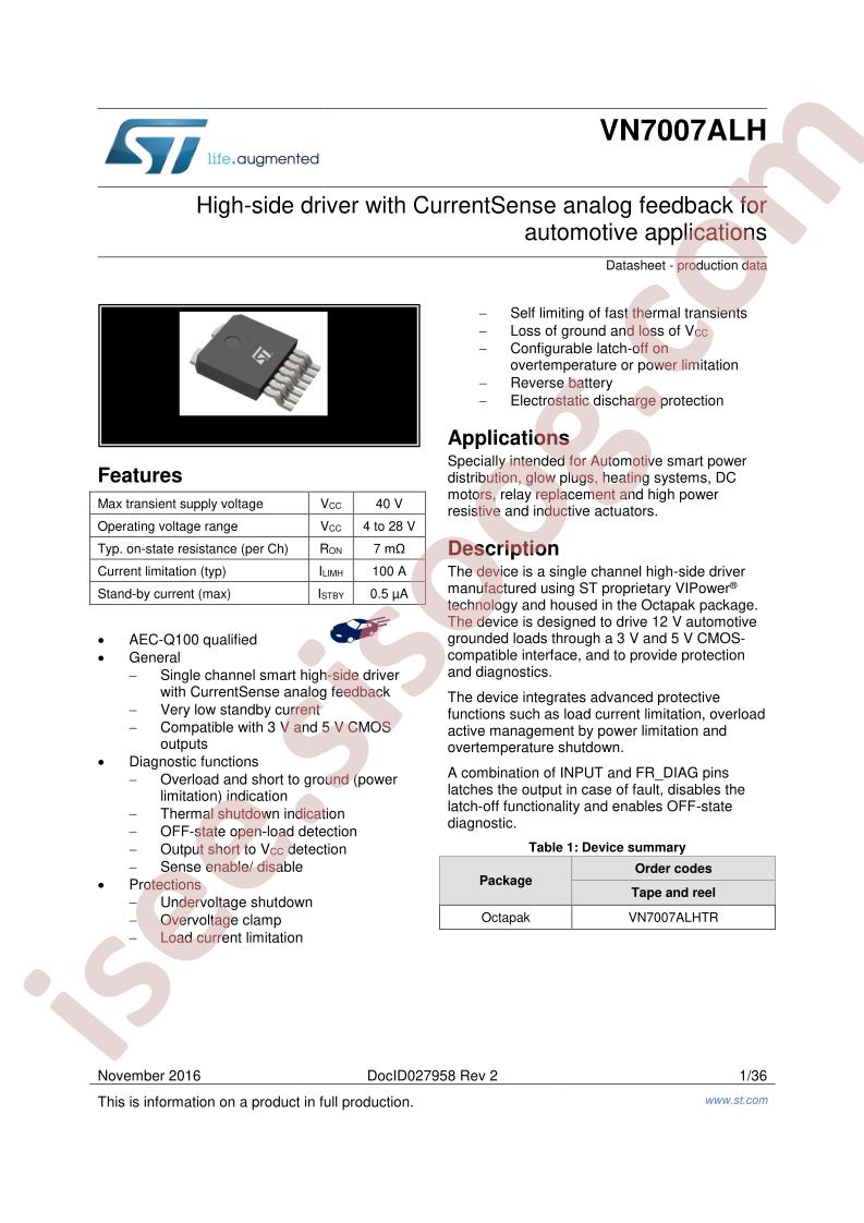 VN7007ALH Datsheet