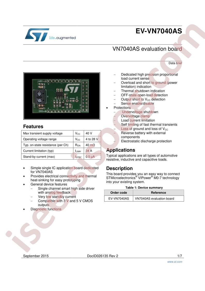 EV-VN7040AS Data Brief