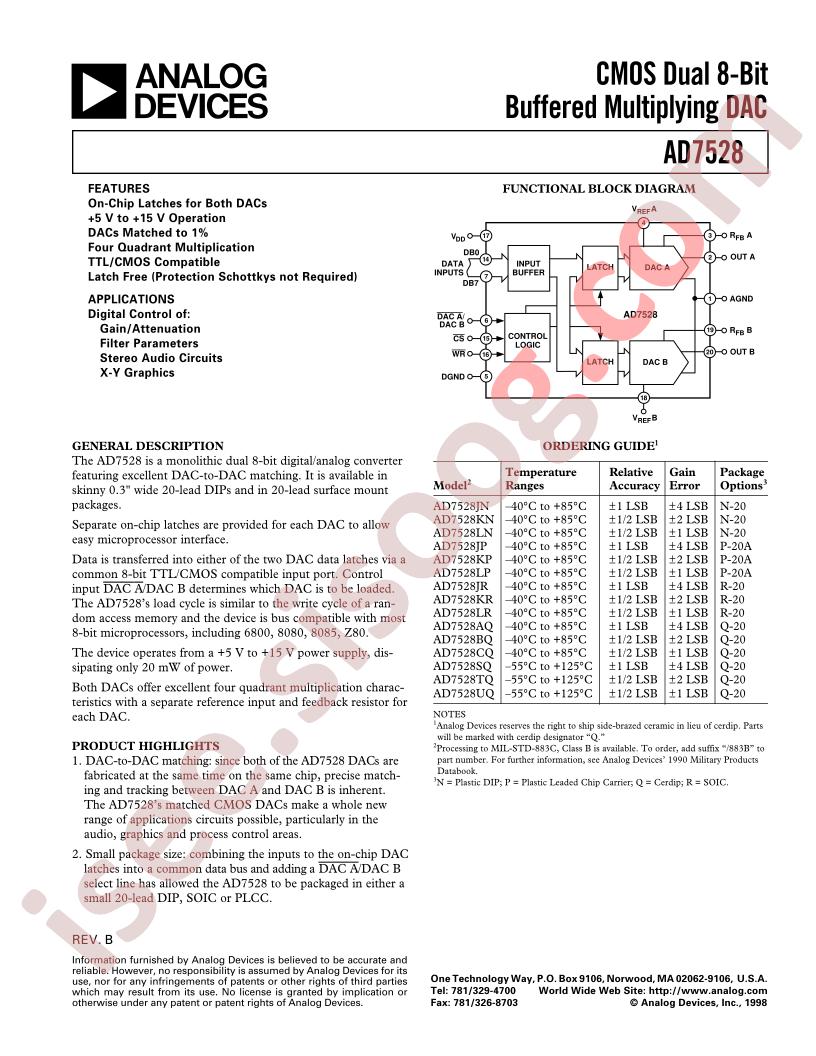 AD7528 Datasheet