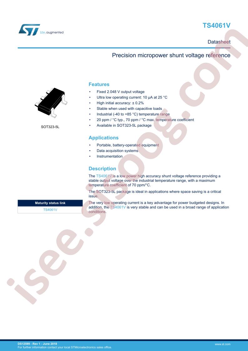 TS4061V Datasheet