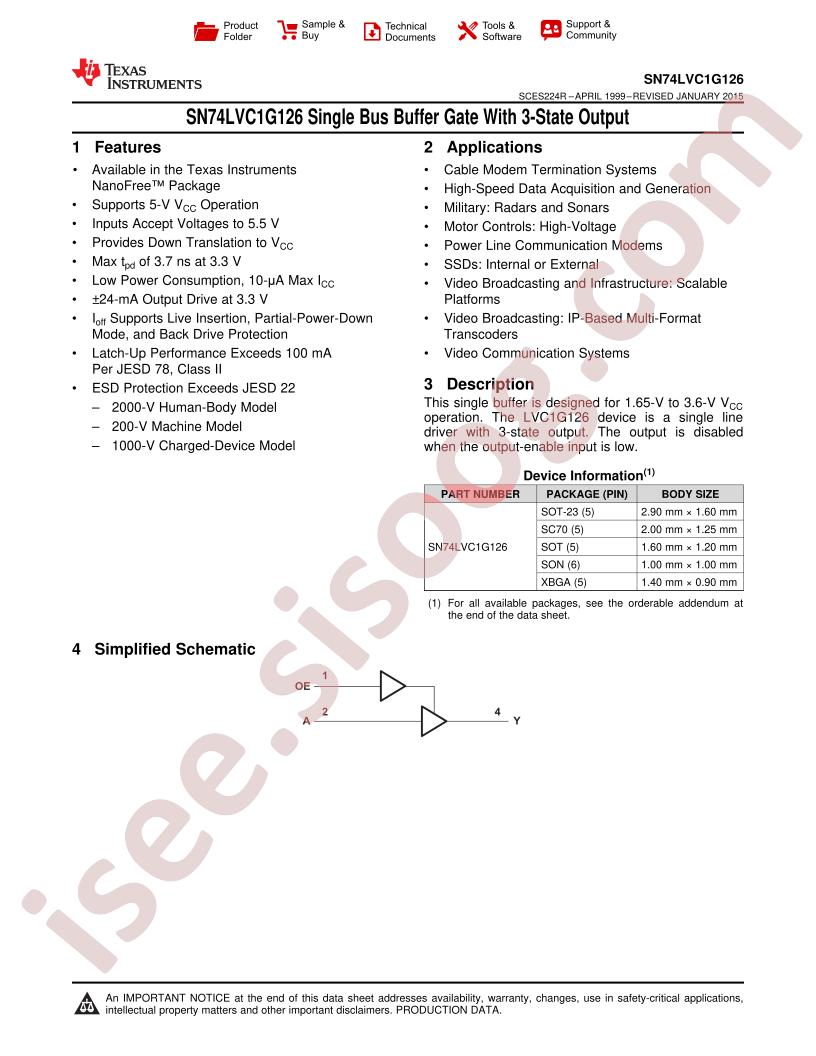 SN74LVC1G126 Datasheet