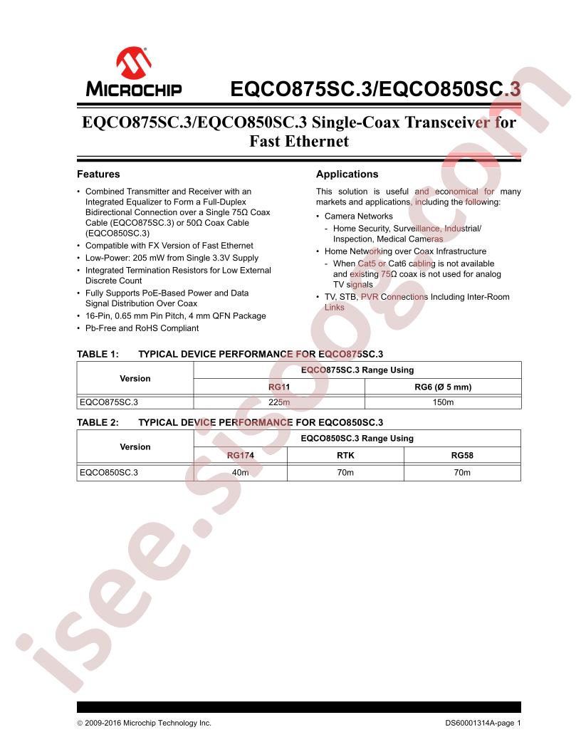 EQCO(875,850)SC.3 Datasheet