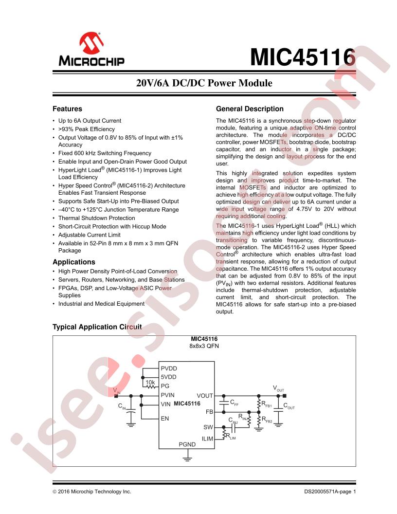 MIC45116 Datasheet