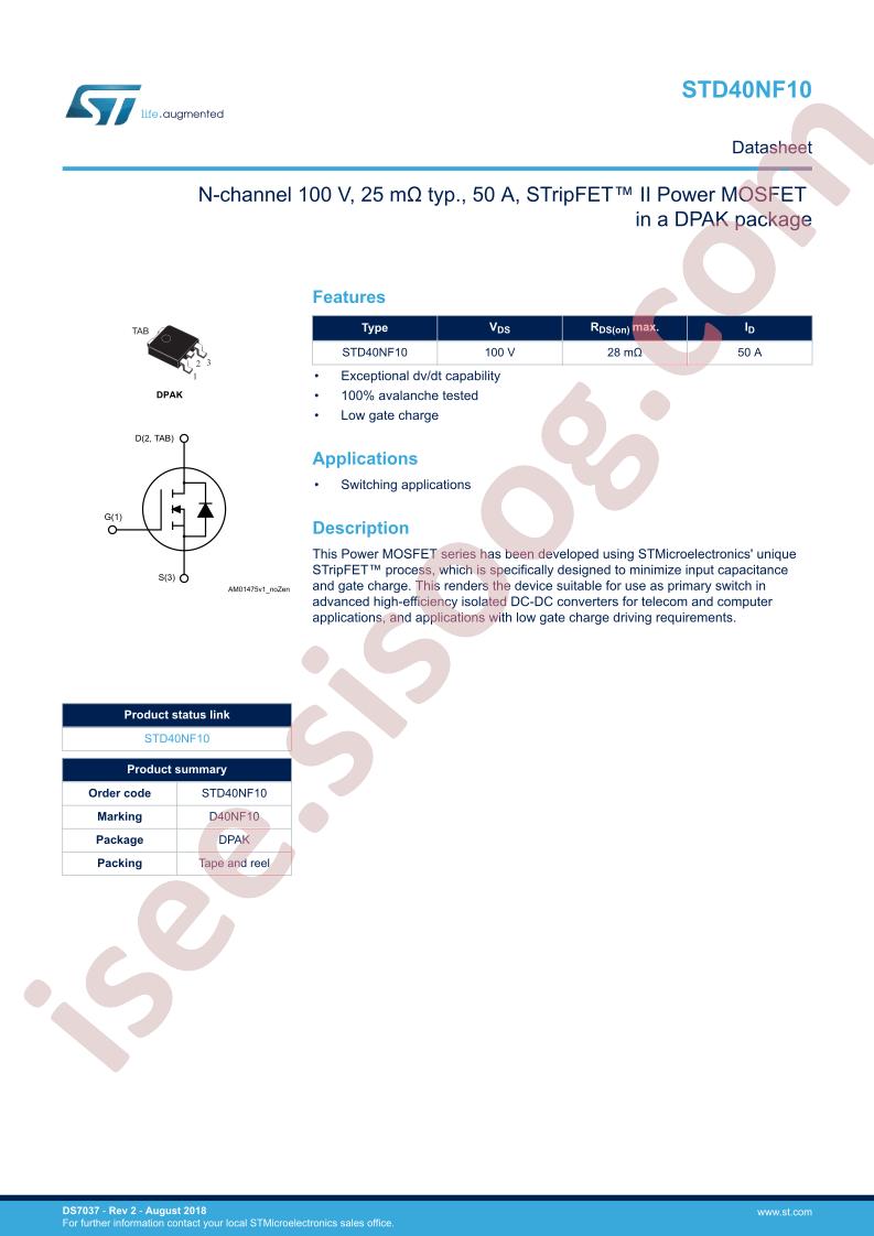 STP40NF10