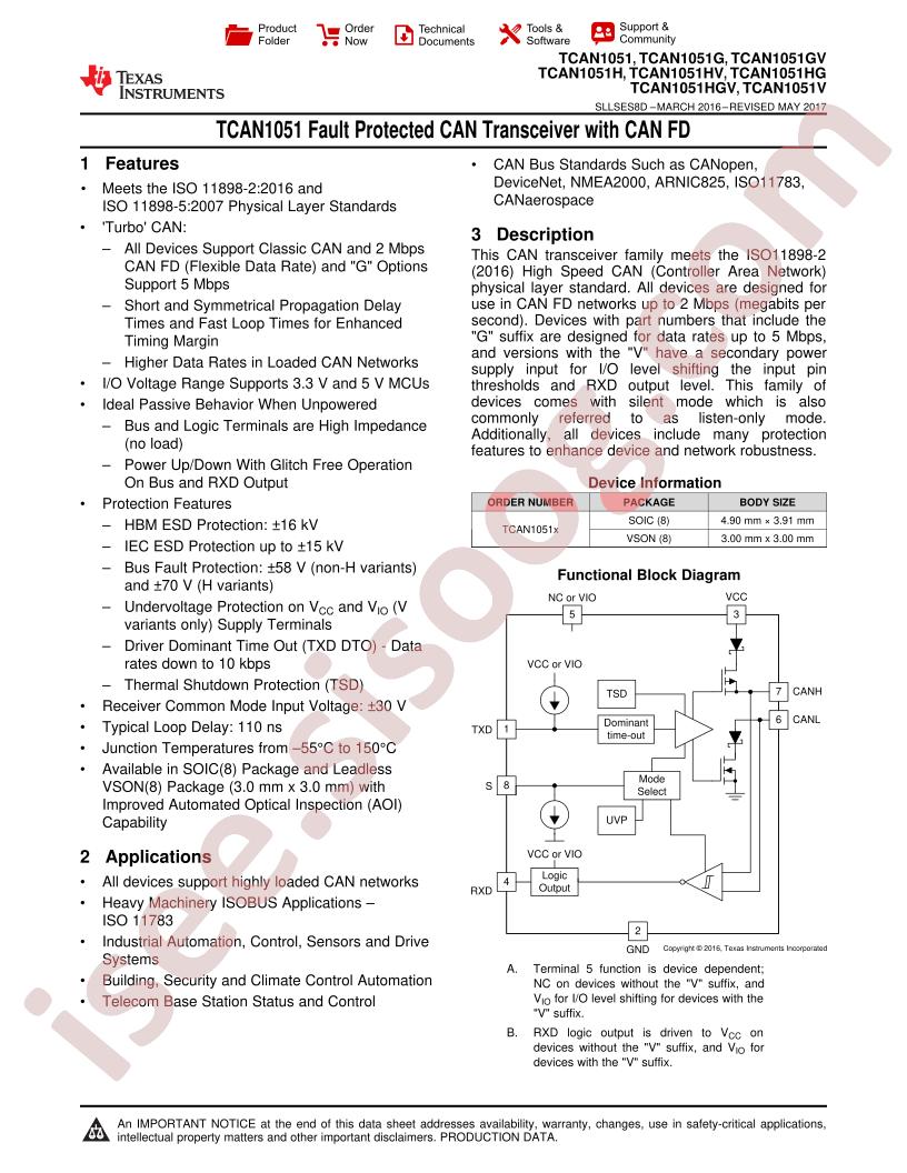 TCAN1051H Datasheet