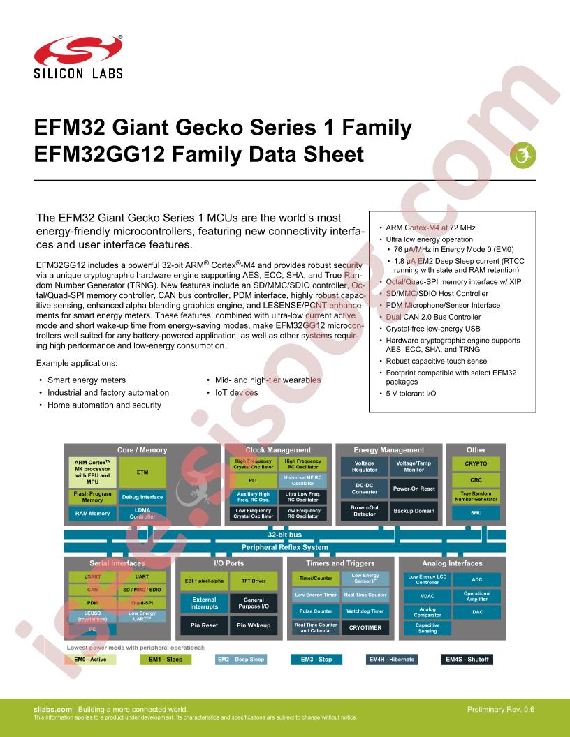 EFM32GG12 Series Datasheet