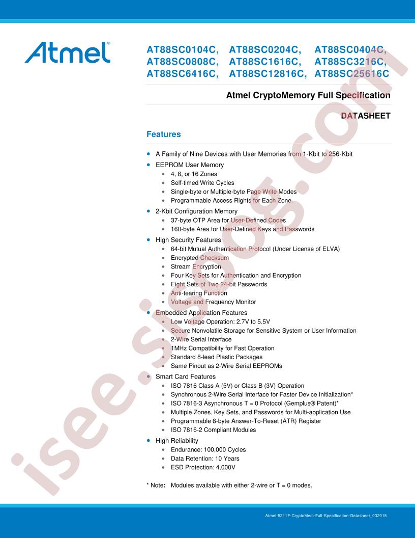 CryptoMemory Datasheet