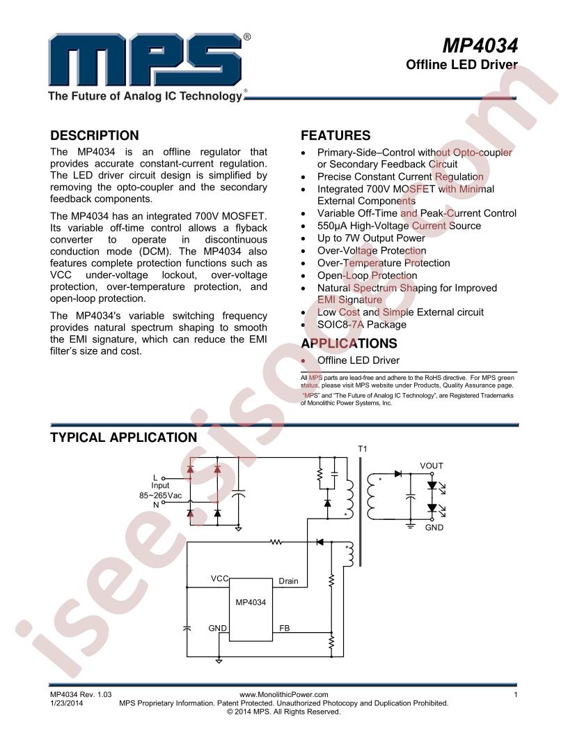 MP4034 Datasheet