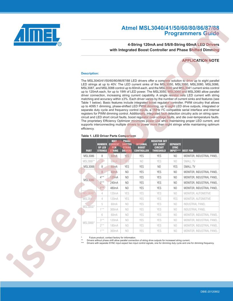MSL30xx Programmers Guide