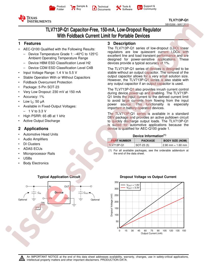 TLV713xxP-Q1 Datasheet