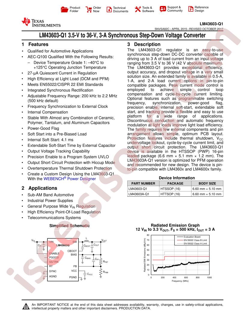 LM43603-Q1 Datasheet