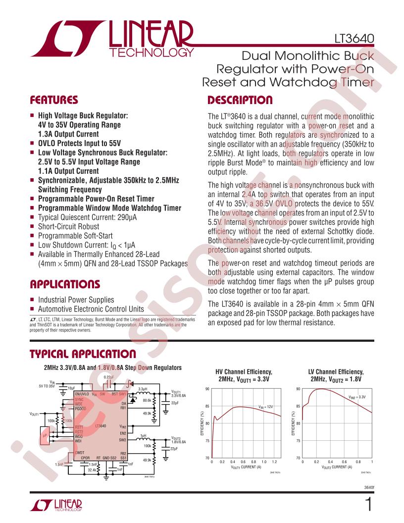 LT3640 Series