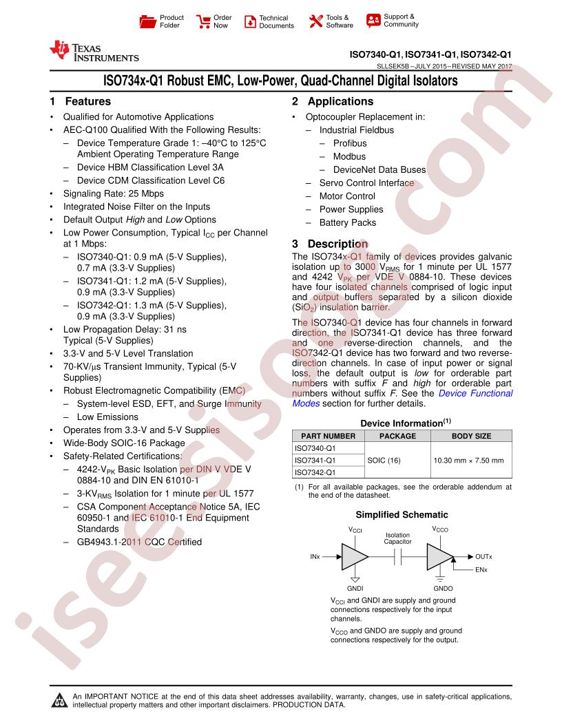 ISO734x-Q1 Datasheet