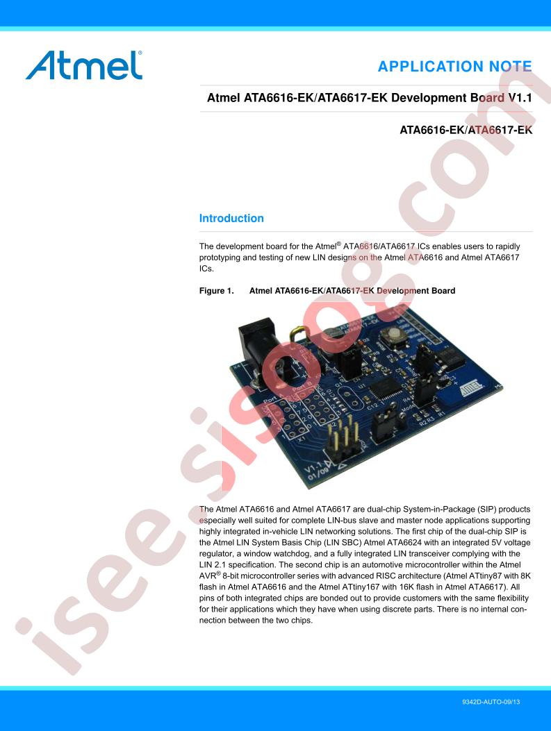 ATA6616/17-EK Dev Board V1.1 AppNote
