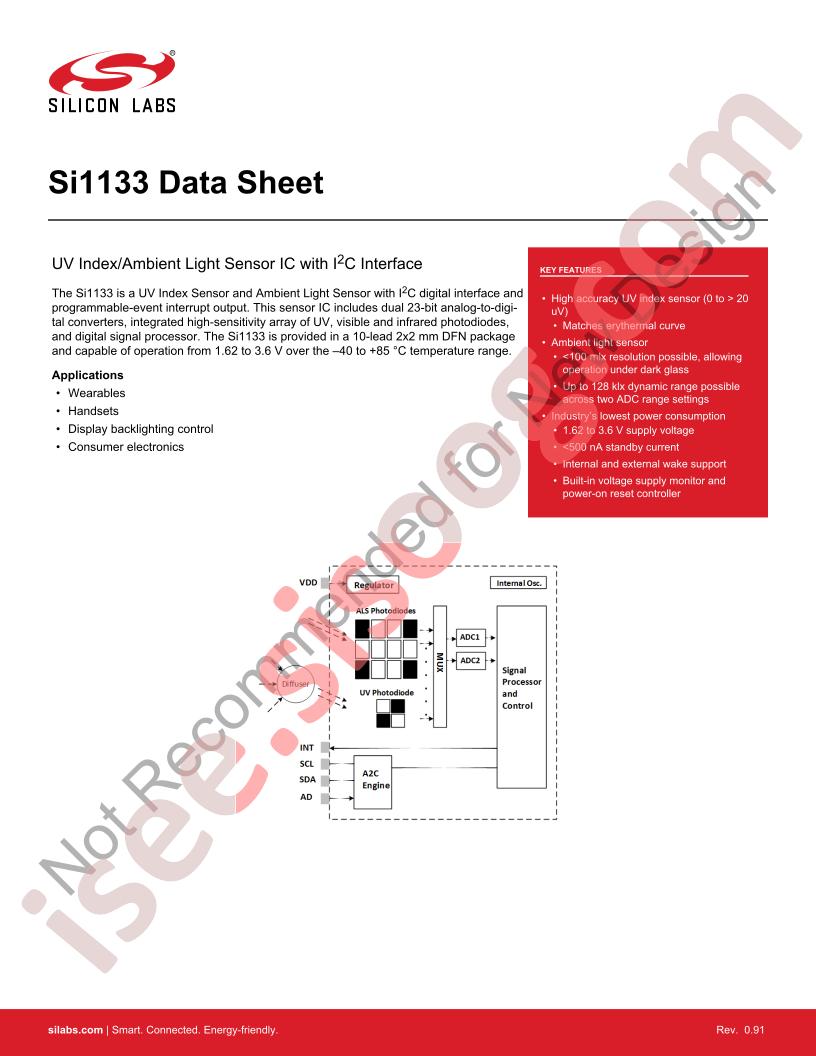 Si1133 Datasheet