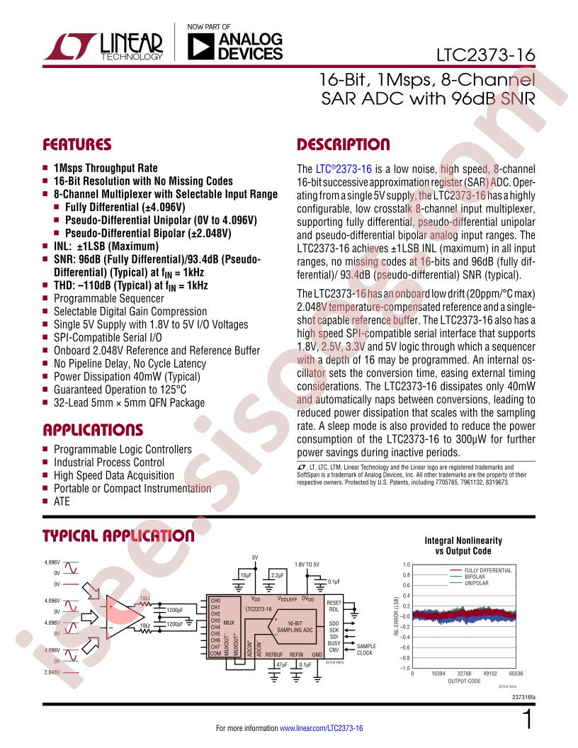 LTC2373-16 Datasheet