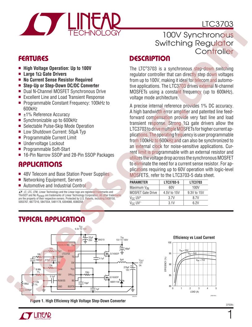 LTC3703 Datasheet