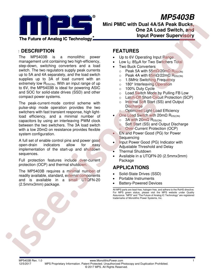 MP5403B Datasheet