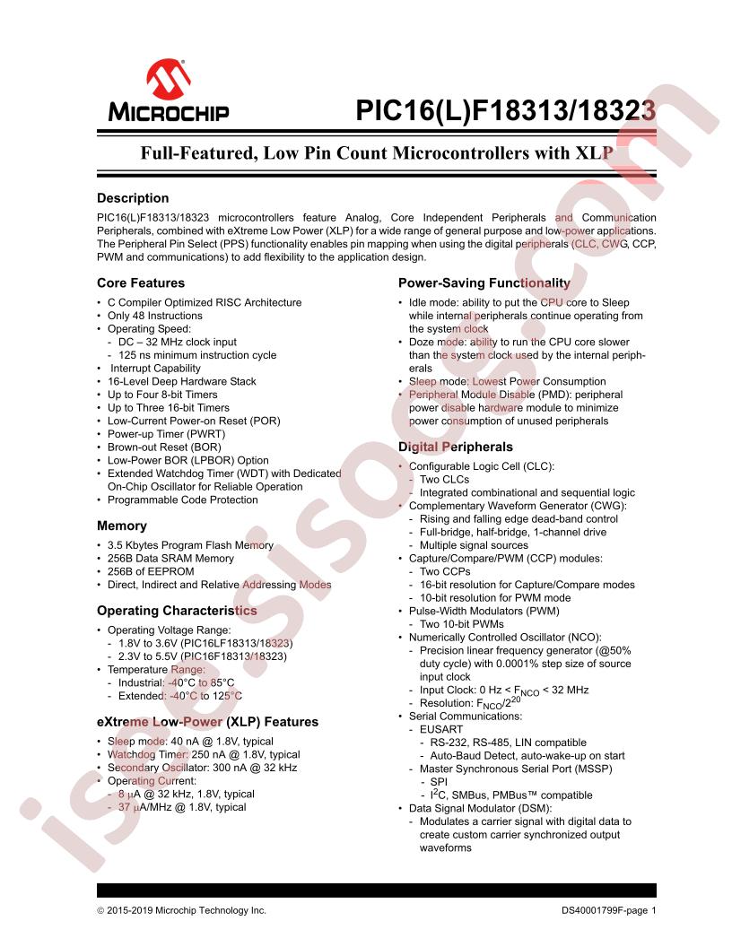 PIC16(L)F18313,23 Datasheet