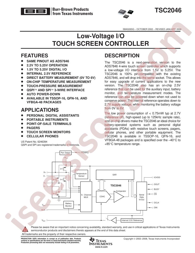 TSC2046 Datasheet