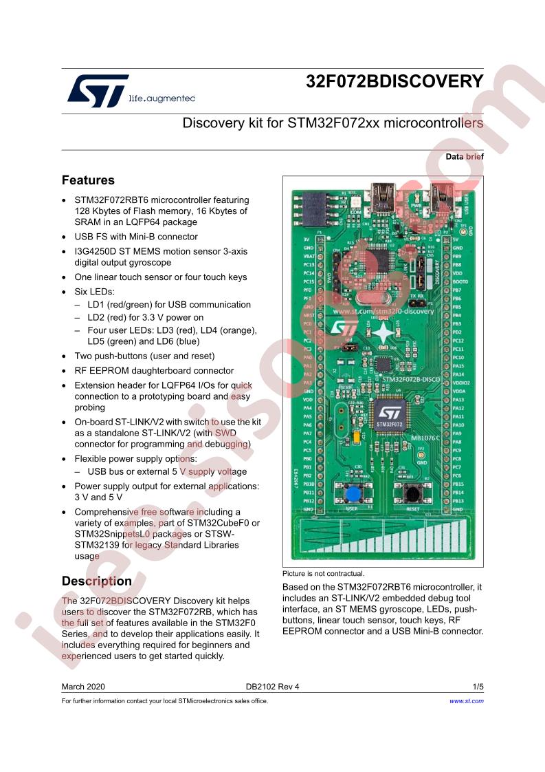 32F072BDISCOVERY Data Brief