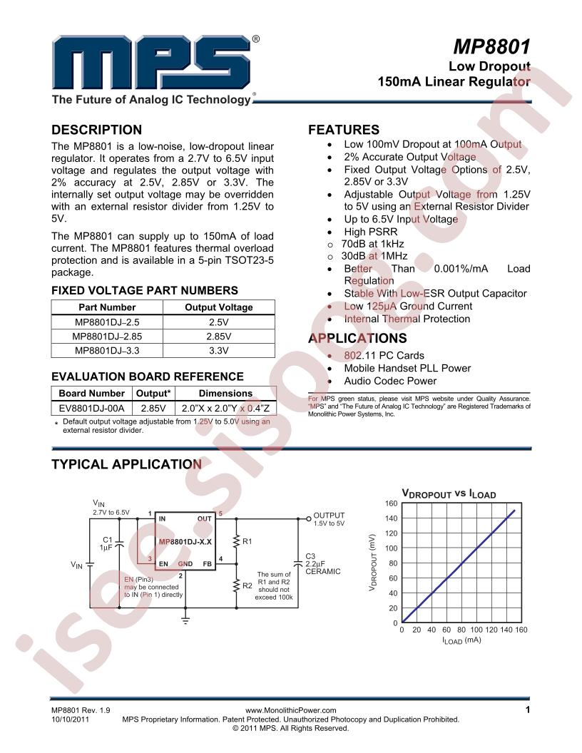 MP8801 Datasheet