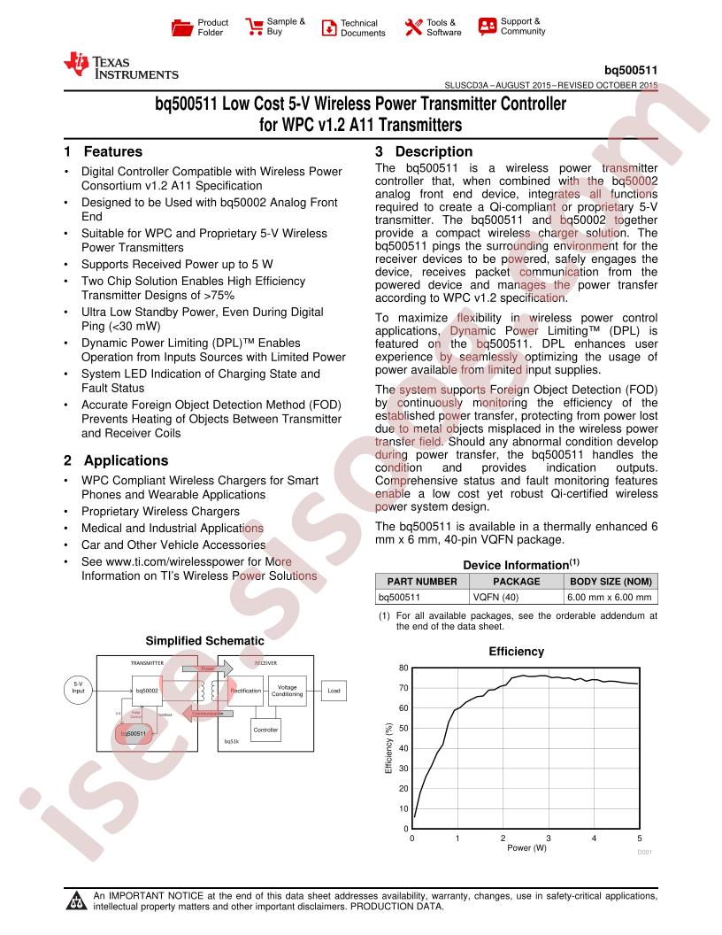 BQ500511 Datasheet