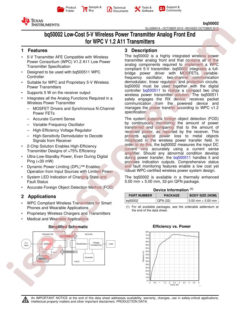 BQ50002 Datasheet
