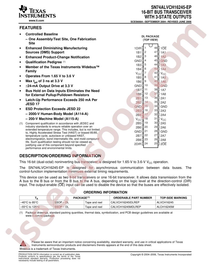SN74ALVCH16245-EP
