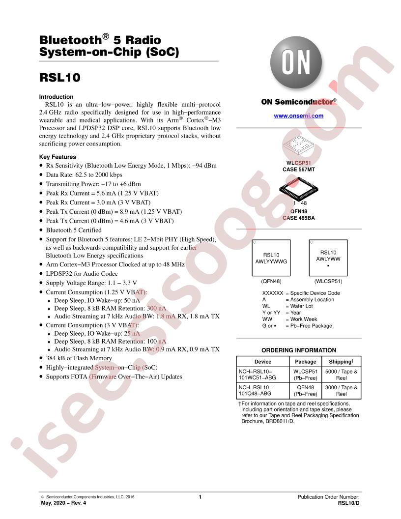 RSL10 Datasheet