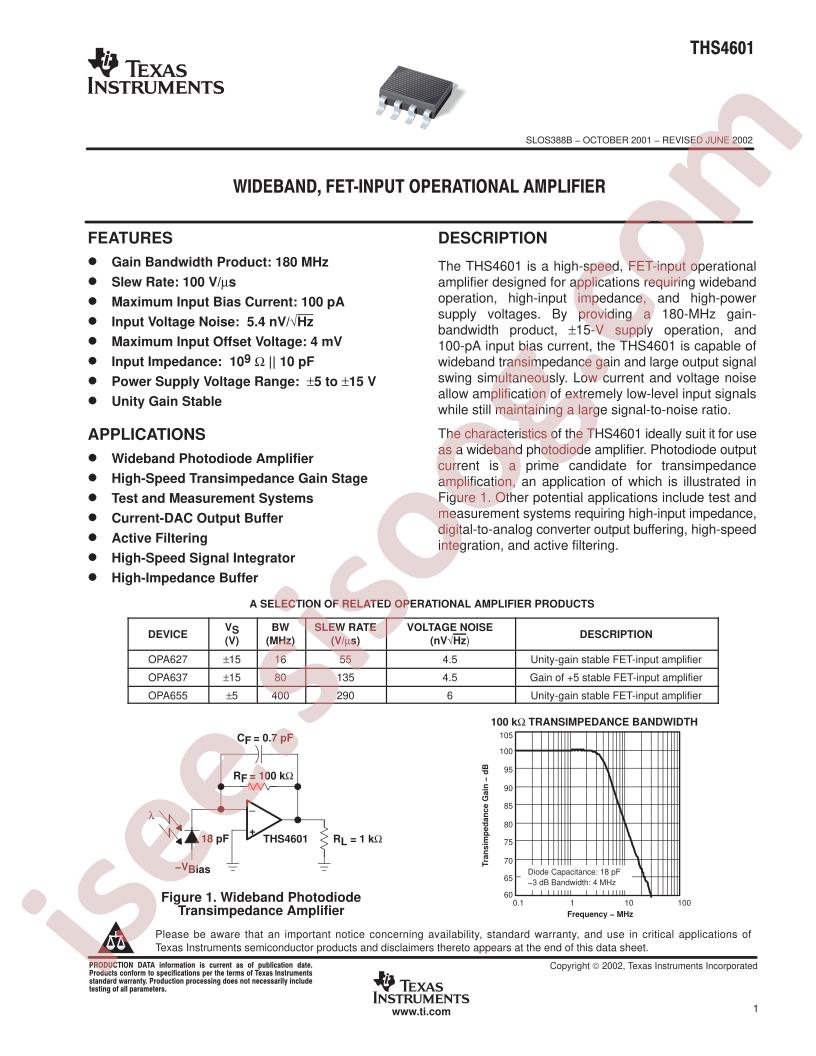 THS4601 Datasheet