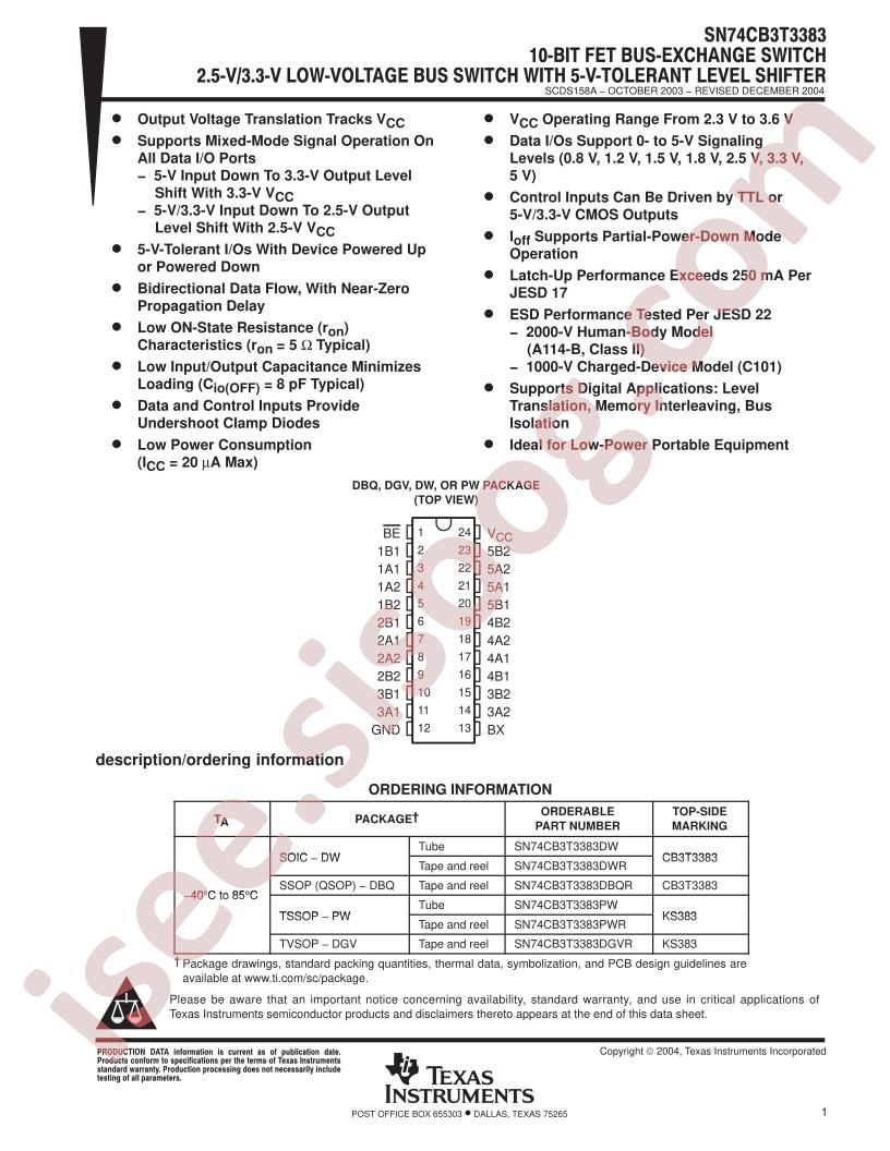 SN74CB3T3383