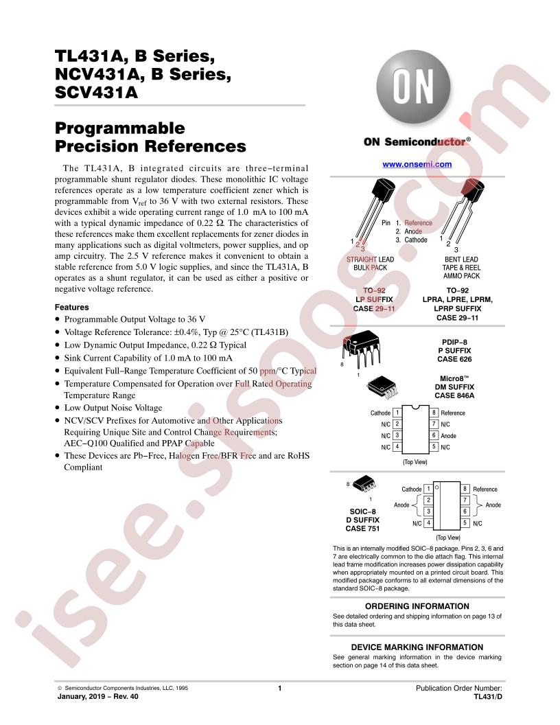 TL431(A, B), NCV431(A, B), SCV431A