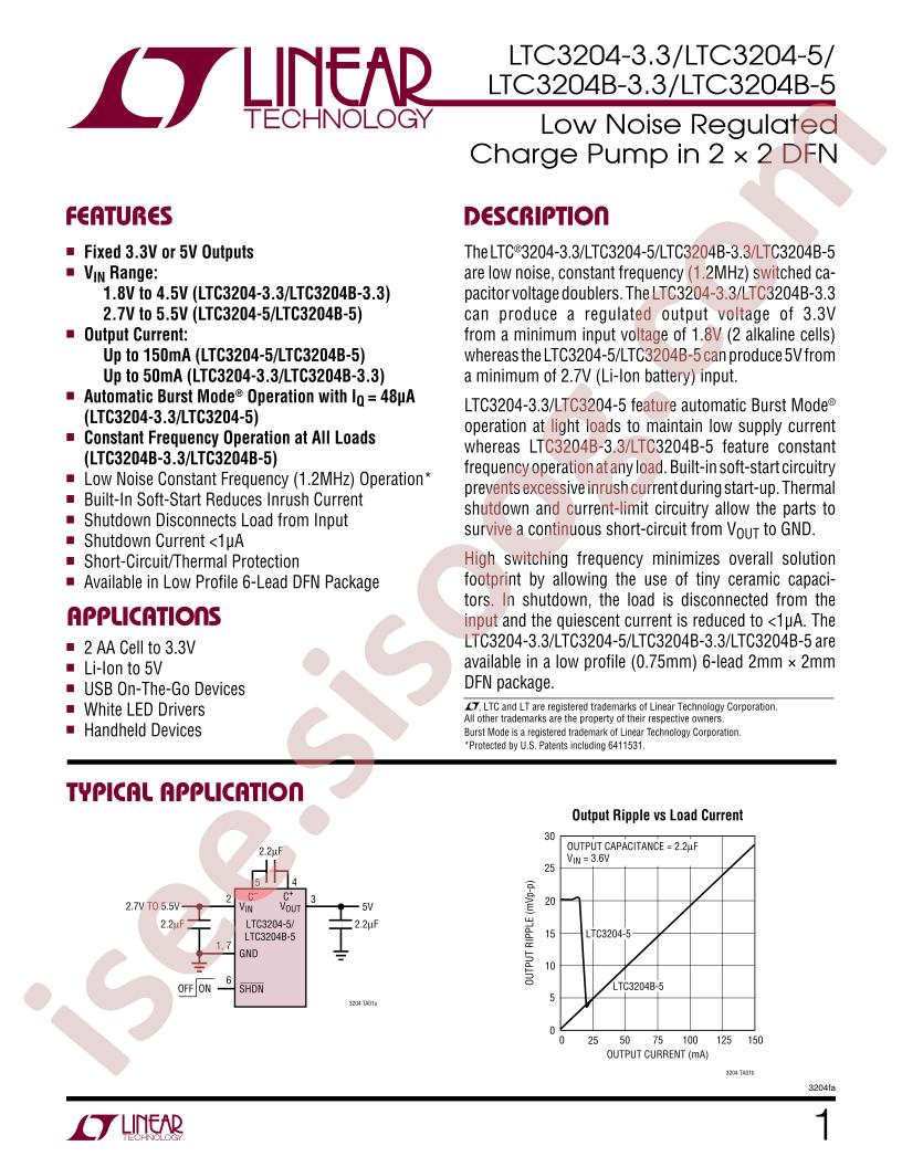 LTC3204(B)-3.3, 5 Datasheet