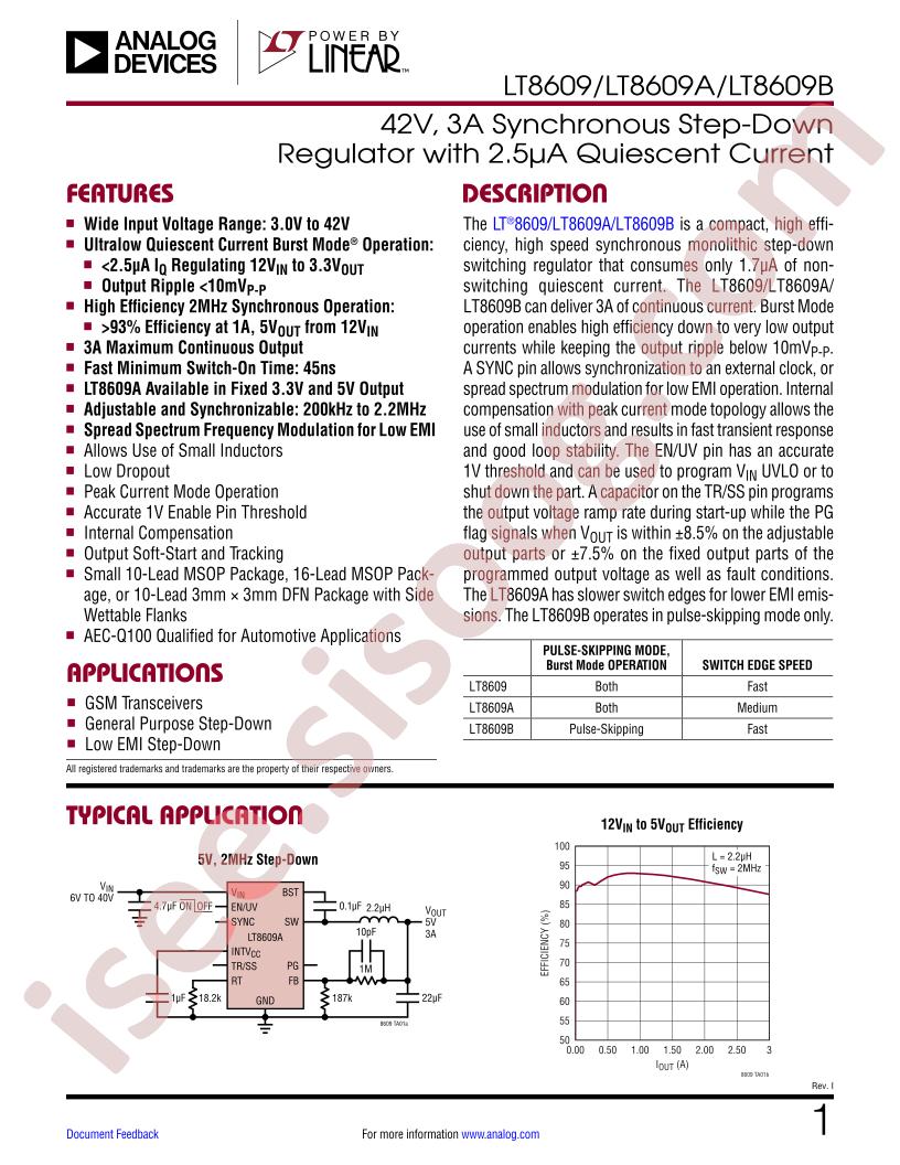 LT8609(A, B) Datasheet