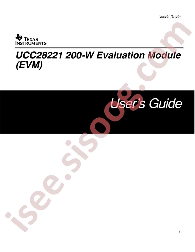 UCC28221EVM User Guide