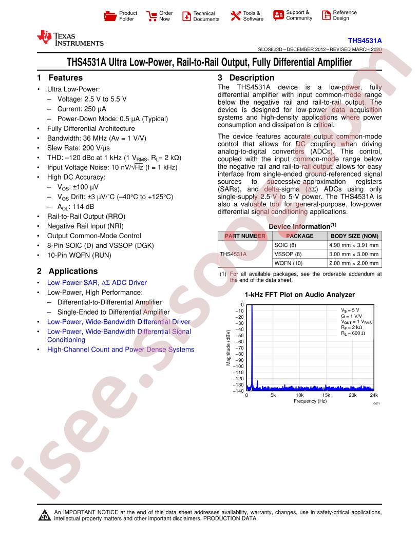 THS4531A Datasheet