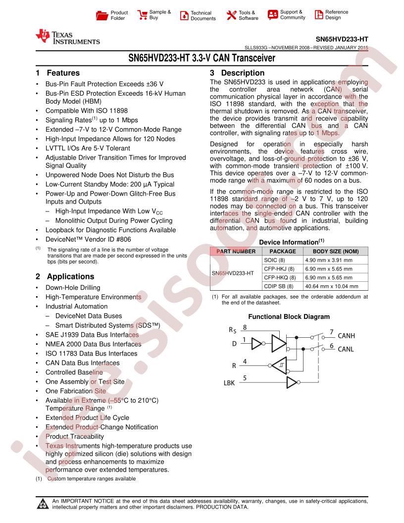 SN65HVD233-HT