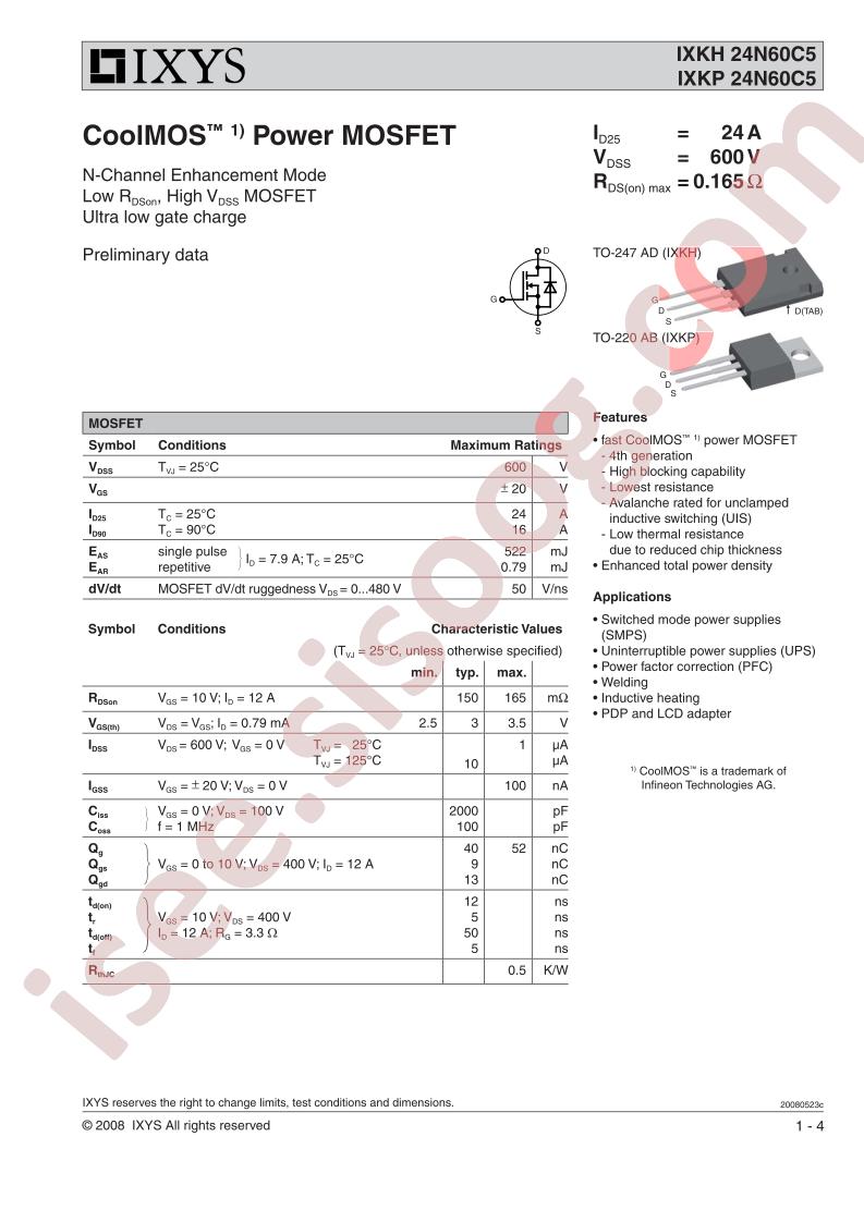 IXK(H,P)24N60C5