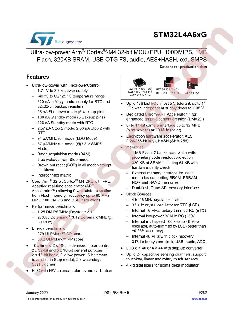 STM32L4A6xG Datasheet