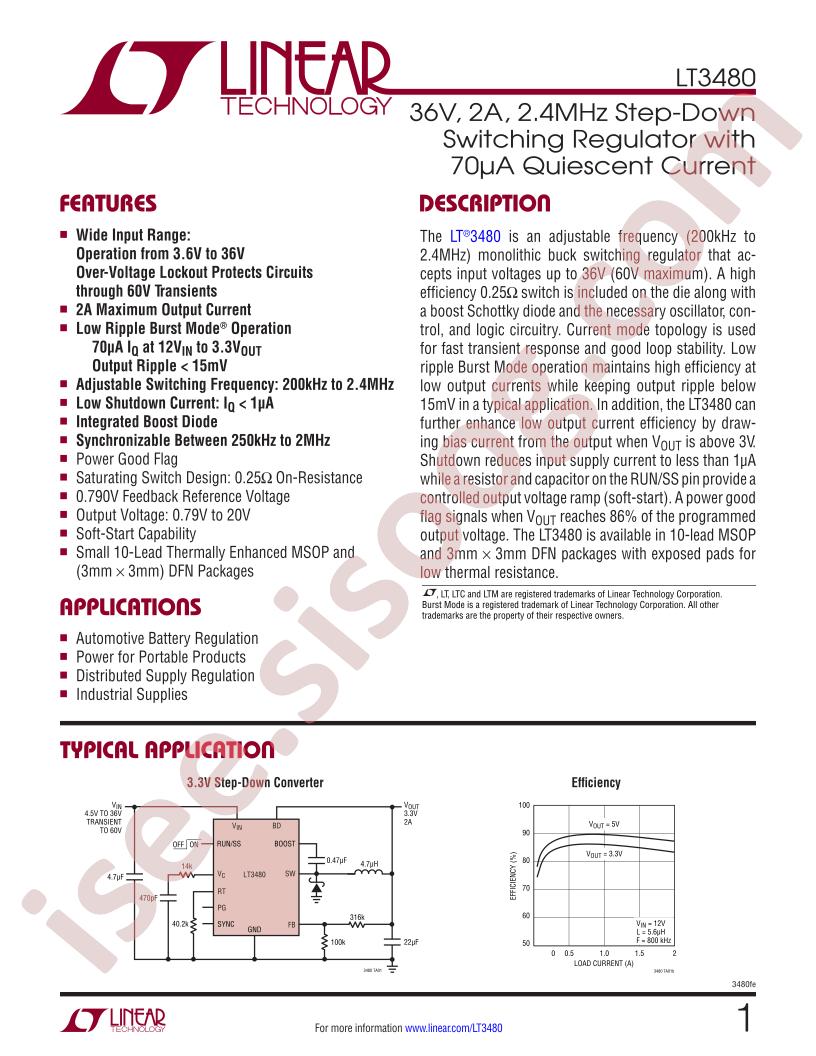 LT3480 Datasheet