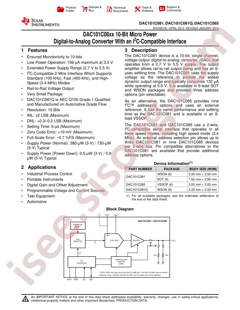 DAC101C081(Q), DAC101C085