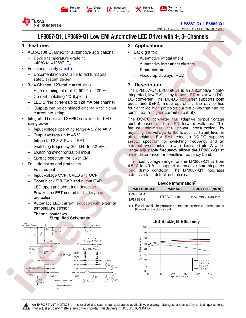 LP8867-Q1, LP8869-Q1 Datasheet