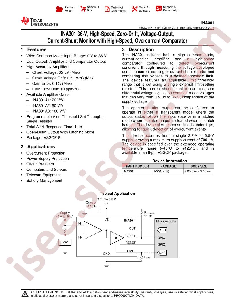INA301 Datasheet
